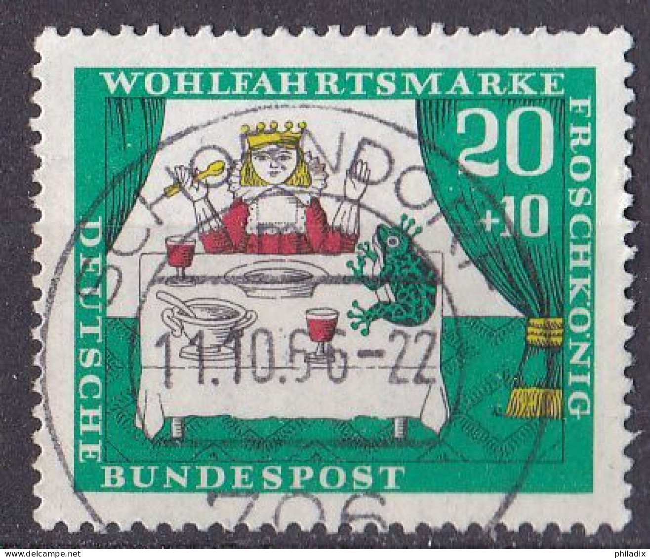 # (524) BRD 1966 Wohlfahrt Märchen Der Gebrüder Grimm (VIII) Der Froschkönig O/used VOLLSTEMPEL (A5-8) - Gebraucht