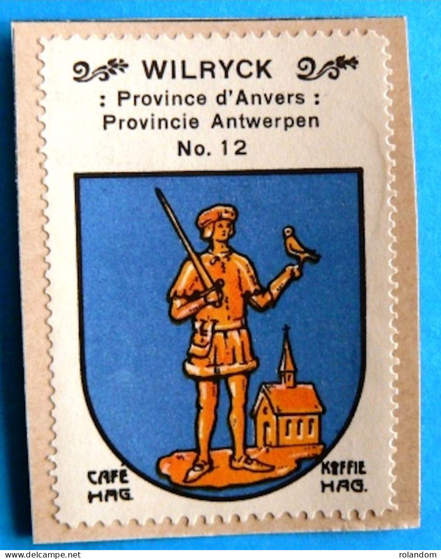 Prov. Antwerpen N012 Wilryck Wilrijk Timbre Vignette 1930 Café Hag Armoiries Blason écu TBE - Thé & Café