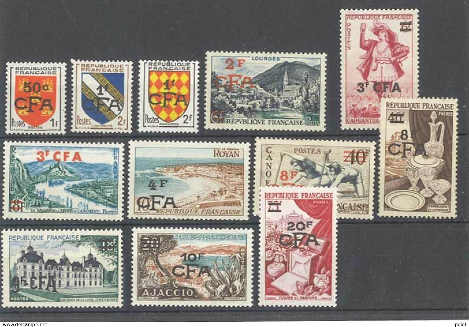 REUNION CFA - Série N° 307 à 318 Sauf 298 A , 313 Et 319 - Soit 12 Timbres Neufs Sans Traces De Charnières - Nuevos