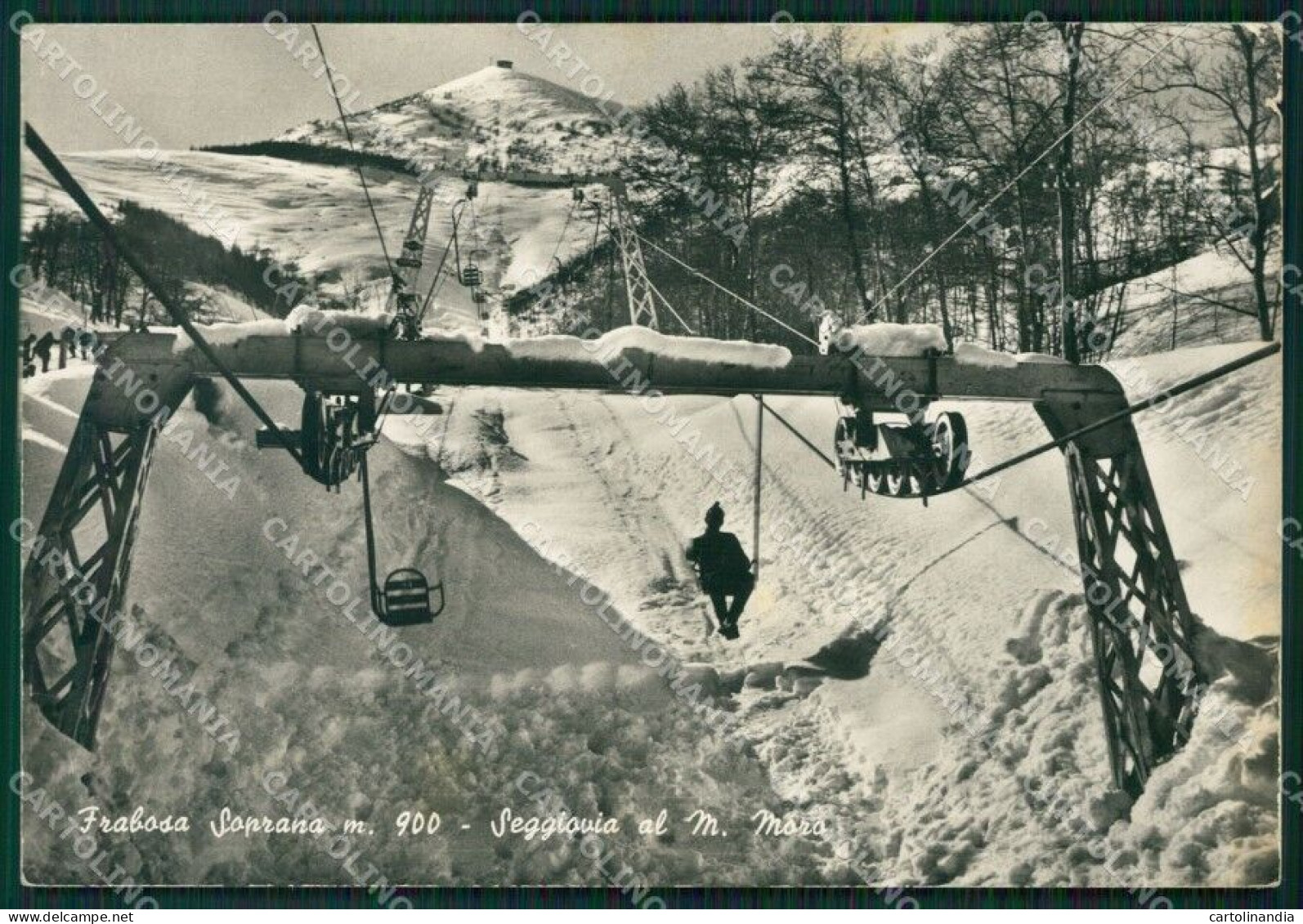 Cuneo Frabosa Soprana Seggiovia Nevicata PIEGHINA Foto FG Cartolina ZK2525 - Cuneo