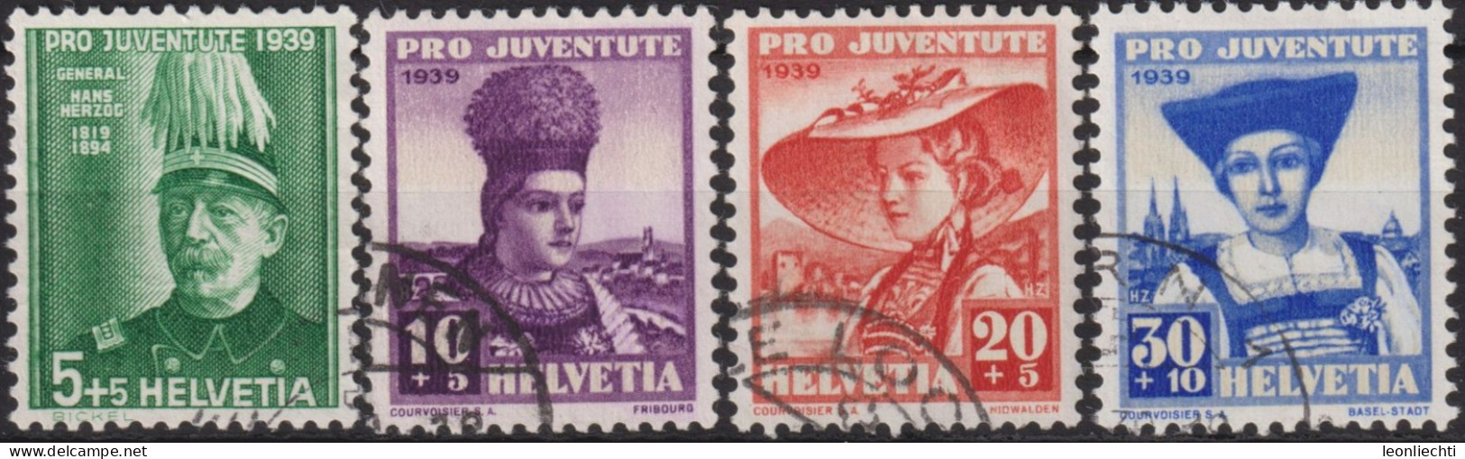 1939 Schweiz / Pro Juventute ° Zum:CH J89-J92, Mi:CH 359-362, Yt:CH 344-347, Trachtenfrauen Und General Herzog - Used Stamps