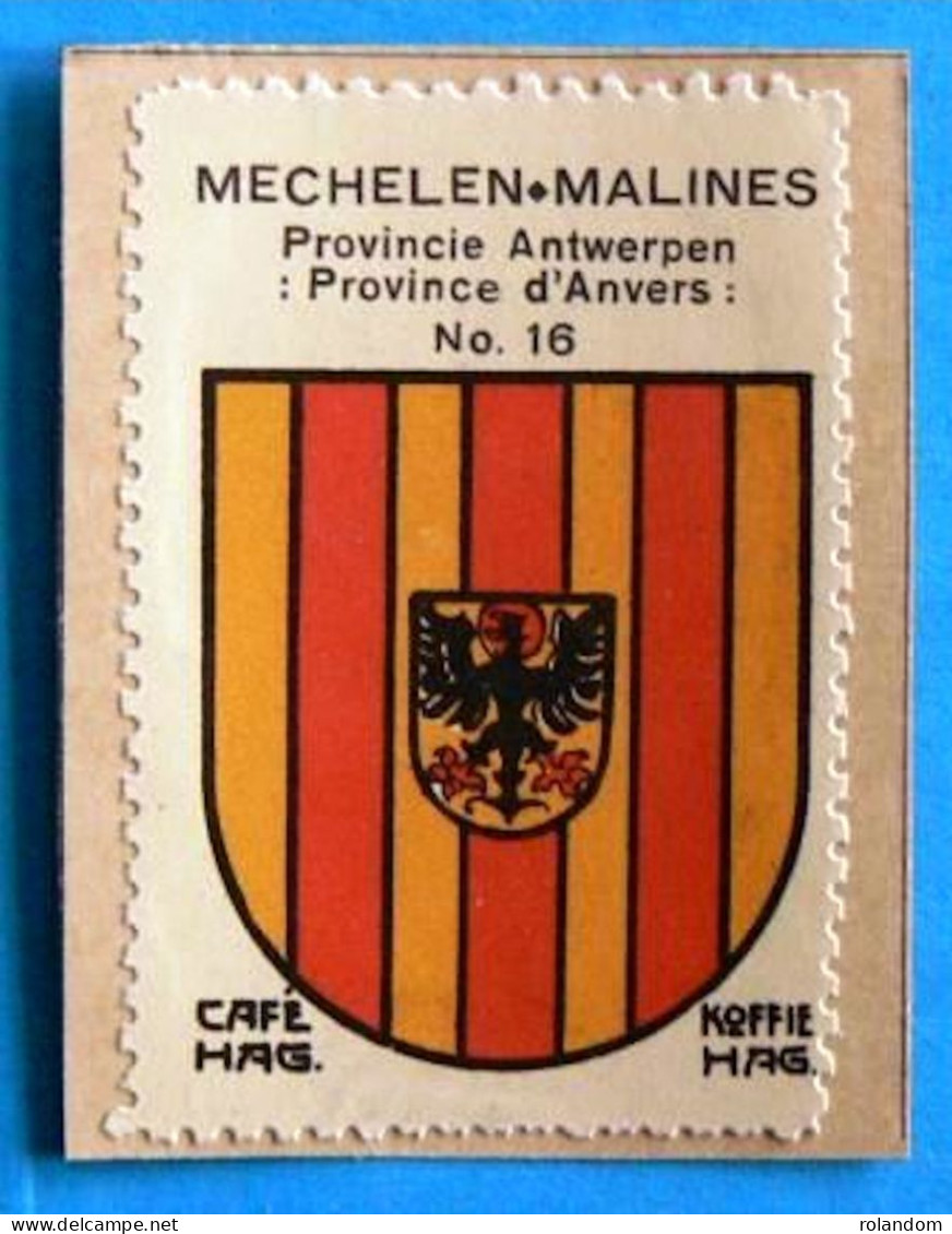 Prov. Antwerpen N016 Mechelen Malines Timbre Vignette 1930 Café Hag Armoiries Blason écu TBE - Tee & Kaffee