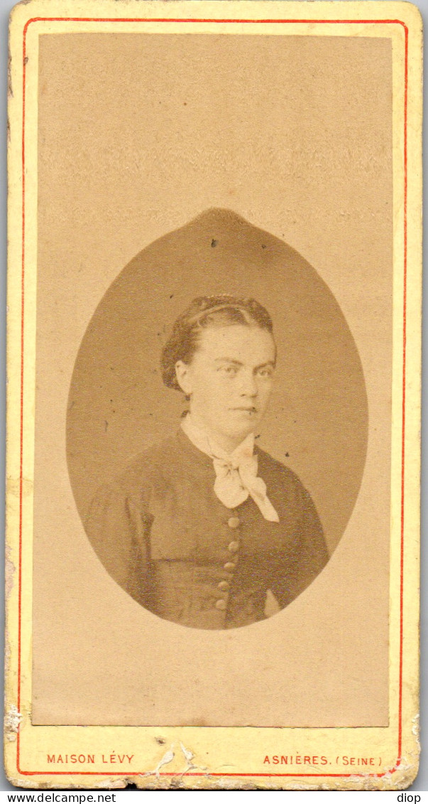  Carte De Visite Cdv Photo Vintage Albumen L&eacute;vy Asni&egrave;res Rouen Femme Mode - Anonyme Personen