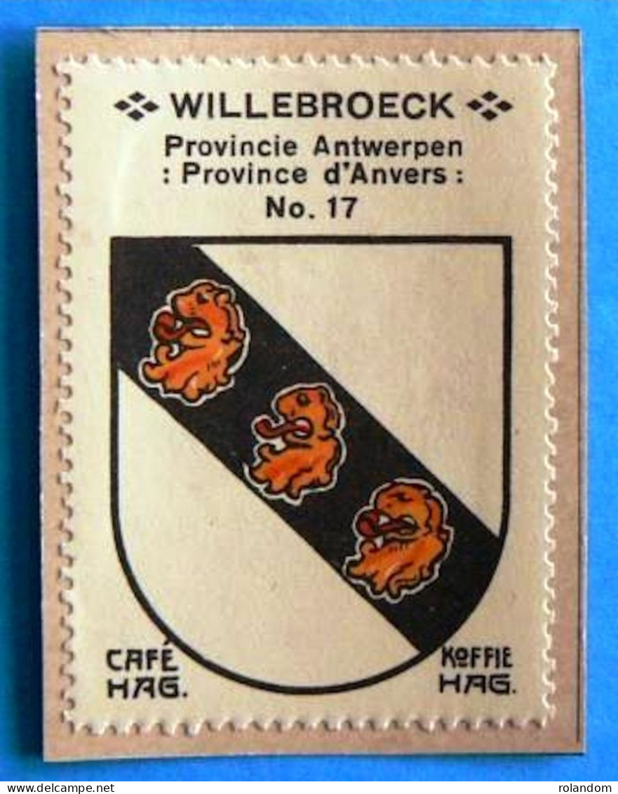 Prov. Antwerpen N017 Willebroeck Willebroek Timbre Vignette 1930 Café Hag Armoiries Blason écu TBE - Tea & Coffee Manufacturers