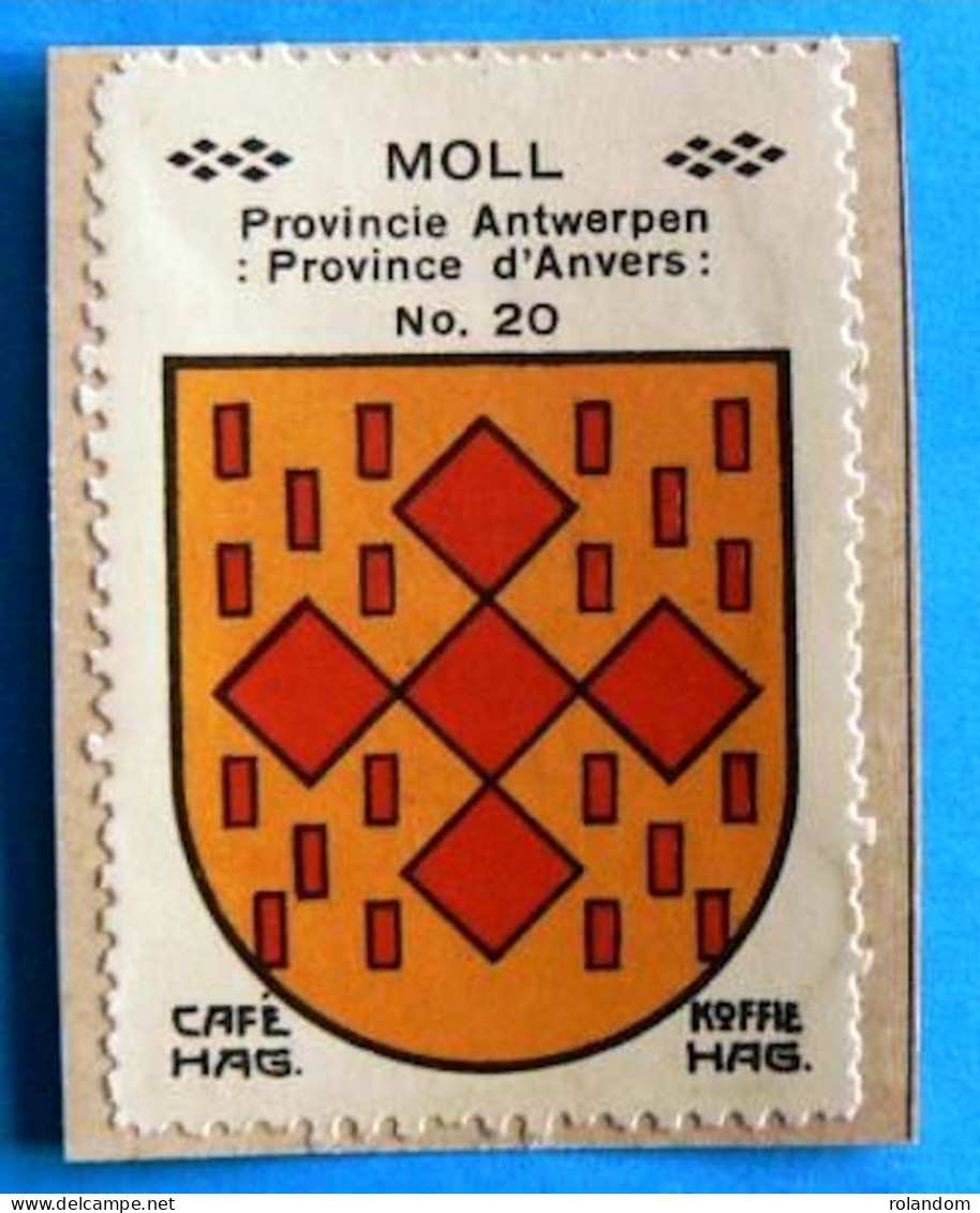 Prov. Antwerpen N020 Moll Mol Timbre Vignette 1930 Café Hag Armoiries Blason écu TBE - Tee & Kaffee