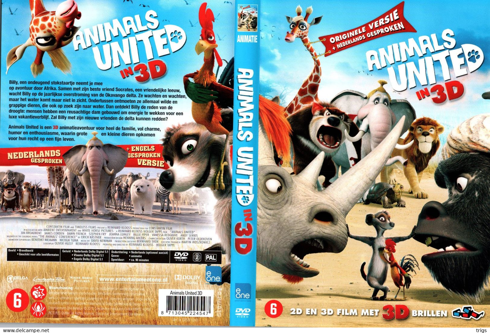 DVD - Animals United In 3D - Dessin Animé