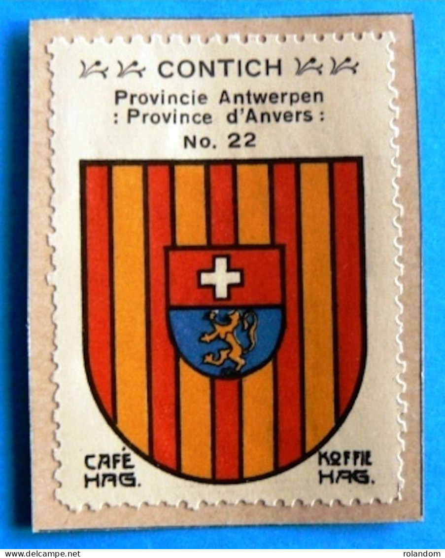 Prov. Antwerpen N022 Contich Kontich Timbre Vignette 1930 Café Hag Armoiries Blason écu TBE - Tea & Coffee Manufacturers