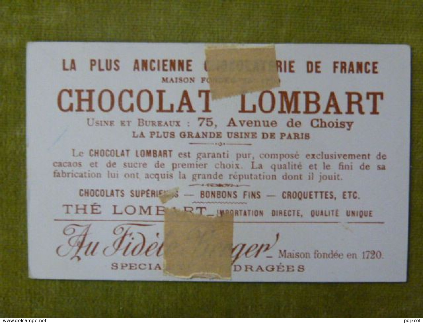 Le Colporteur - Chocolat Lombart - Chromo Illustrée Humoristique - Lombart