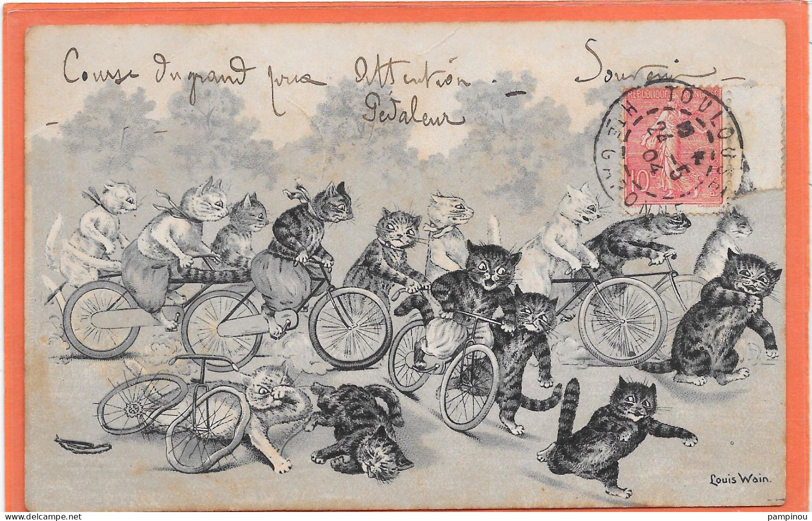 LOUIS WAIN - CHATS Cyclistes - Wain, Louis