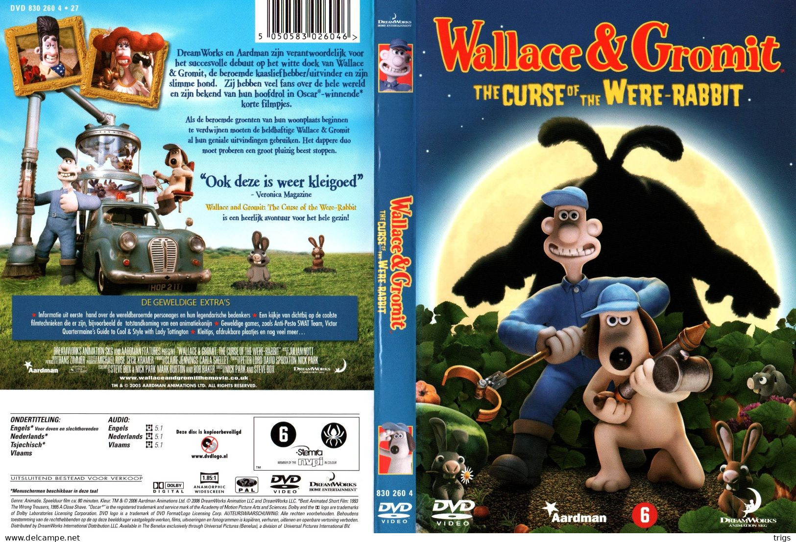 DVD - Wallace & Gromit: The Curse Of The Were-Rabbit - Dessin Animé