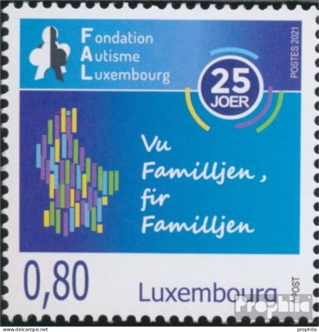 Luxemburg 2267 (kompl.Ausg.) Postfrisch 2021 Autismusstiftung - Nuevos