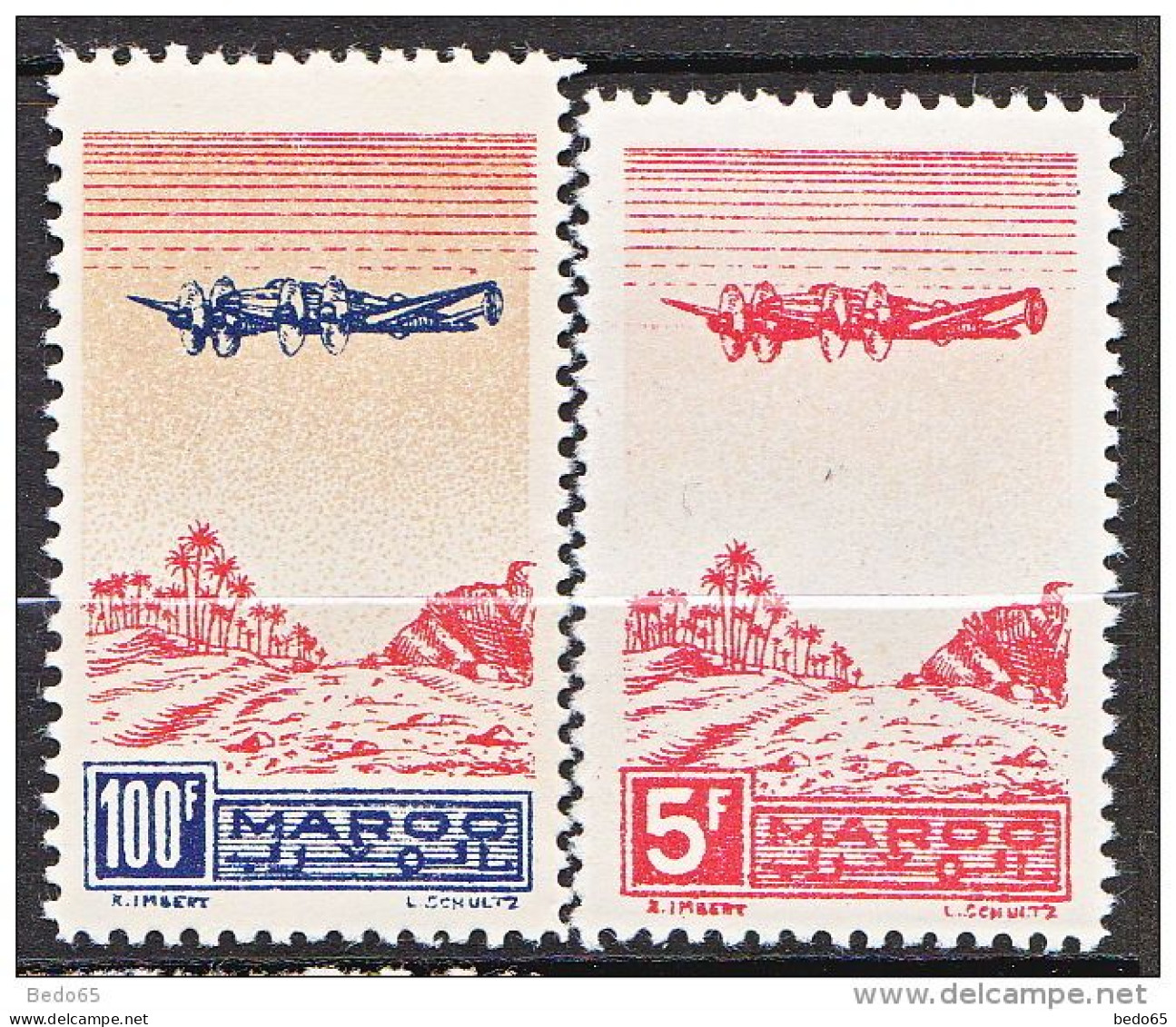 MAROC PA   N° 55  VARIETEE TIMBRE PLUS GRAND NEUF** LUXE - Airmail