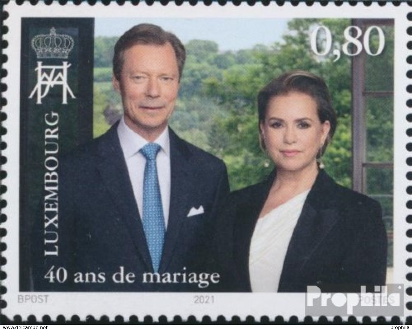 Luxemburg 2262 (kompl.Ausg.) Postfrisch 2021 Hochzeitstag Großherzoglichen Paare - Neufs