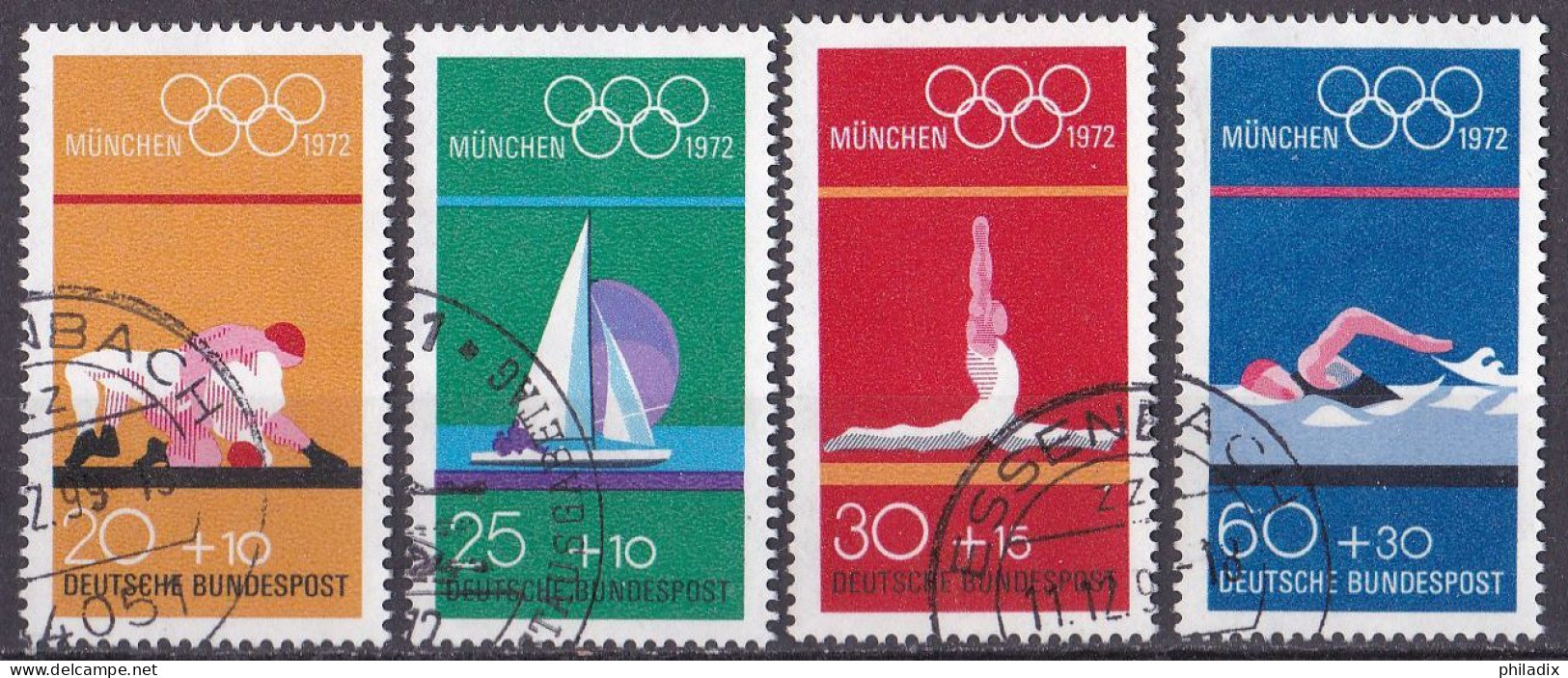 # (719-722) BRD 1972 Olympische Sommerspiele München (IV) O/used (A5-8) - Gebraucht