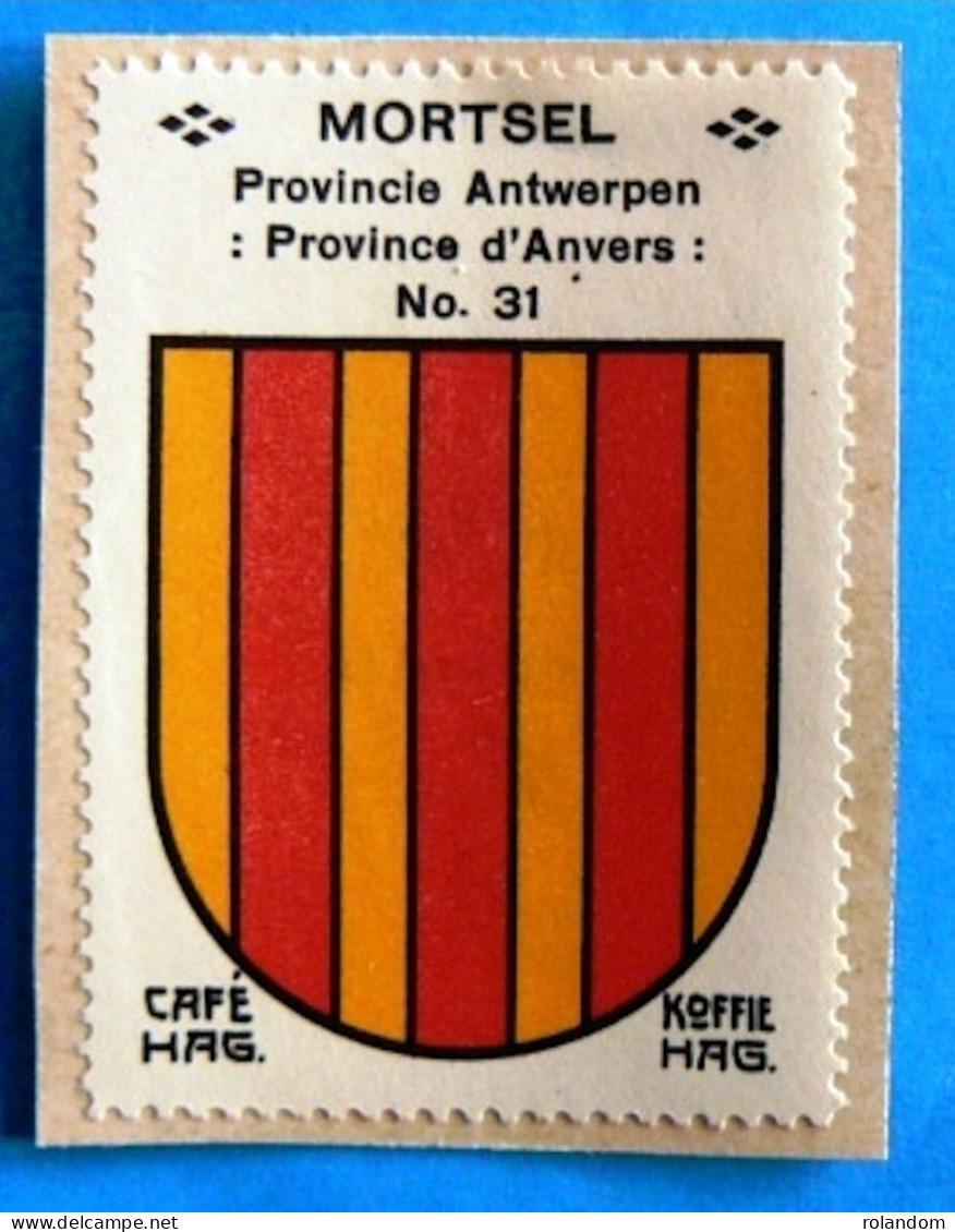 Prov. Antwerpen N031 Mortsel Timbre Vignette 1930 Café Hag Armoiries Blason écu TBE - Thé & Café