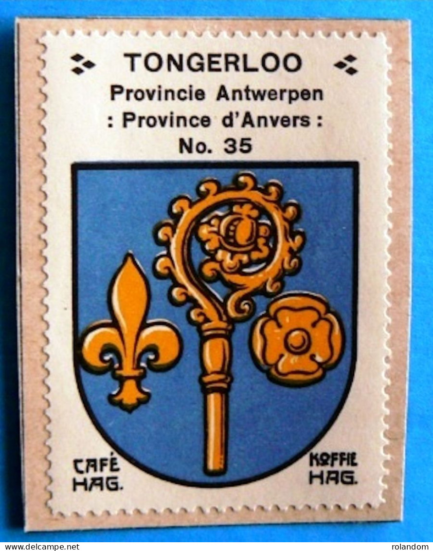Prov. Antwerpen N035 Tongerloo Tongerlo Timbre Vignette 1930 Café Hag Armoiries Blason écu TBE - Tea & Coffee Manufacturers