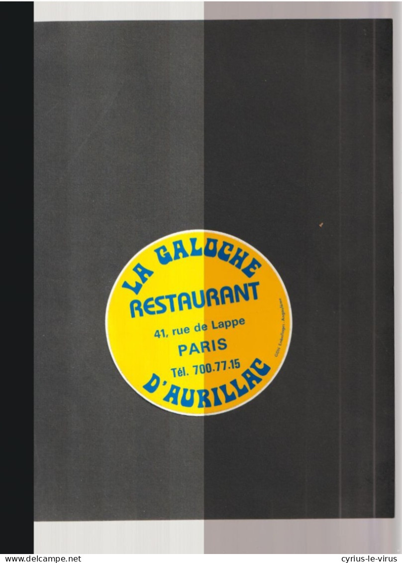 Restaurant ** La Galoche D'Aurillac ** Paris  ** - Autocollants