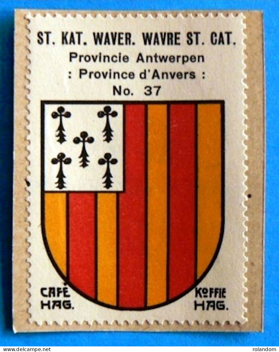 Prov. Antwerpen N037 Sint-Katelijne-Waver Timbre Vignette 1930 Café Hag Armoiries Blason écu TBE - Tee & Kaffee