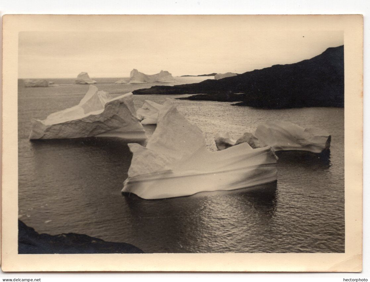 Snapshot Superbe Rare ICEBERG 1949  FREGATE L'aventure Bateau Tampon à Situer Identifier Antarctique Arctique Abstrait - Bateaux
