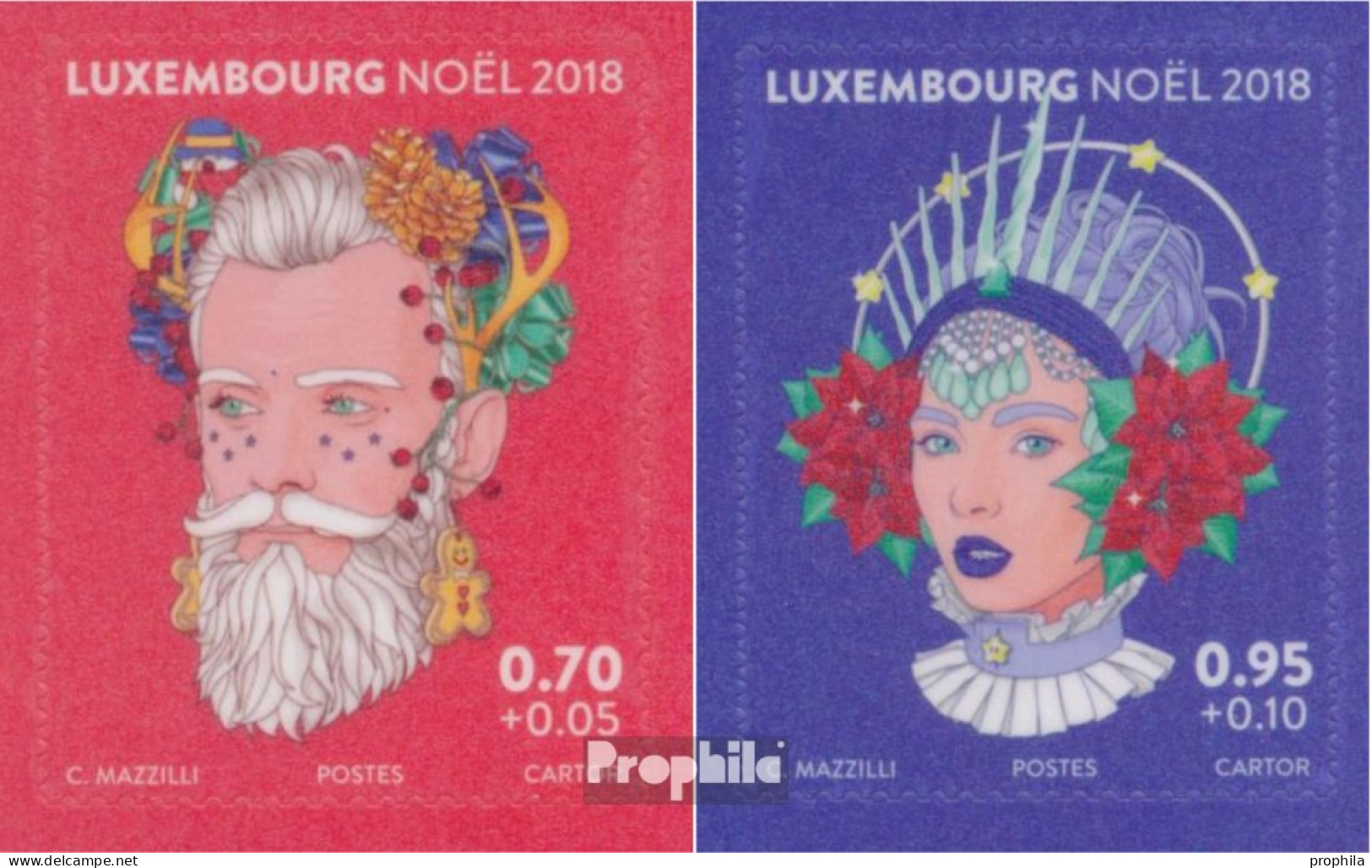 Luxemburg 2182-2183 (kompl.Ausg.) Postfrisch 2018 Weihnachten - Ungebraucht