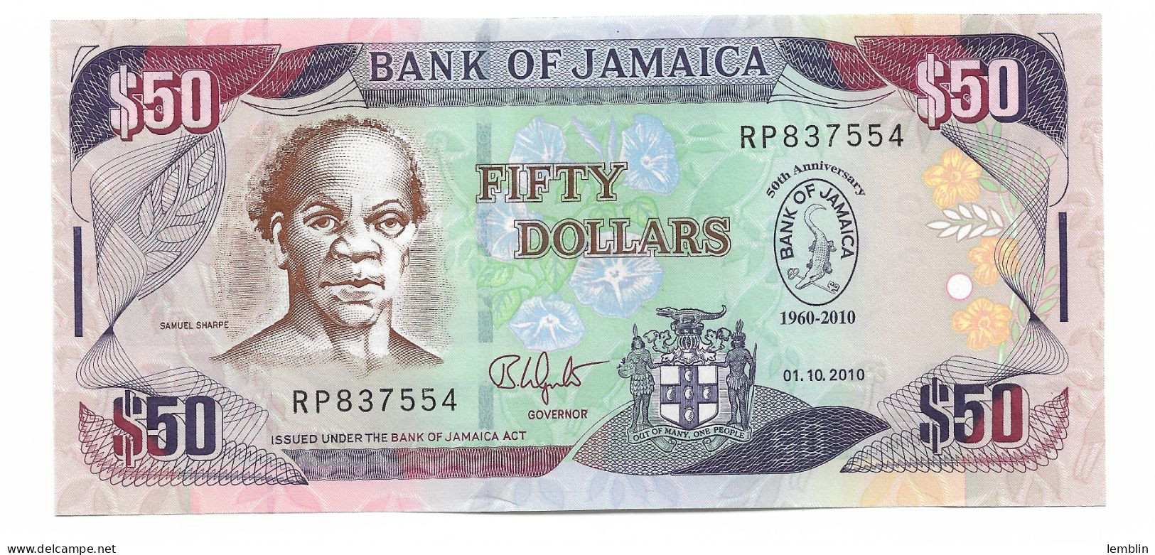 JAMAÏQUE - 50 DOLLARS 2010 - Jamaique