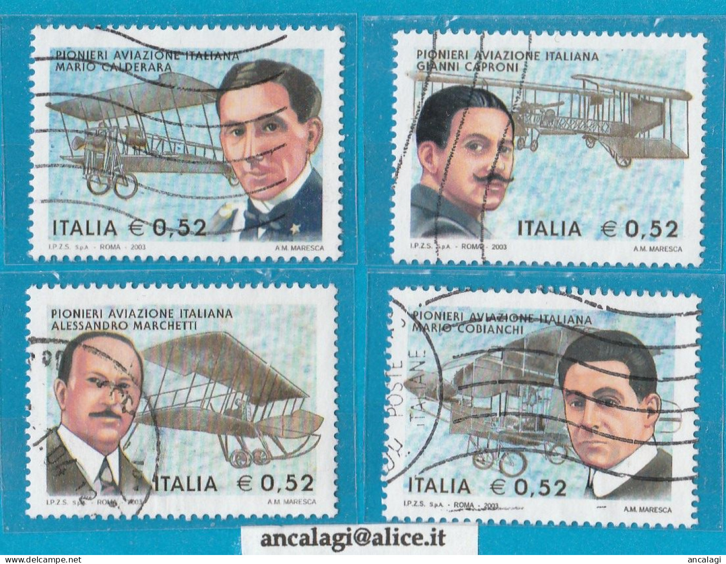 USATI ITALIA 2003 - Ref.0914 "PIONIERI DELL'AVIAZIONE" Serie Di 4 Val. - - 2001-10: Used