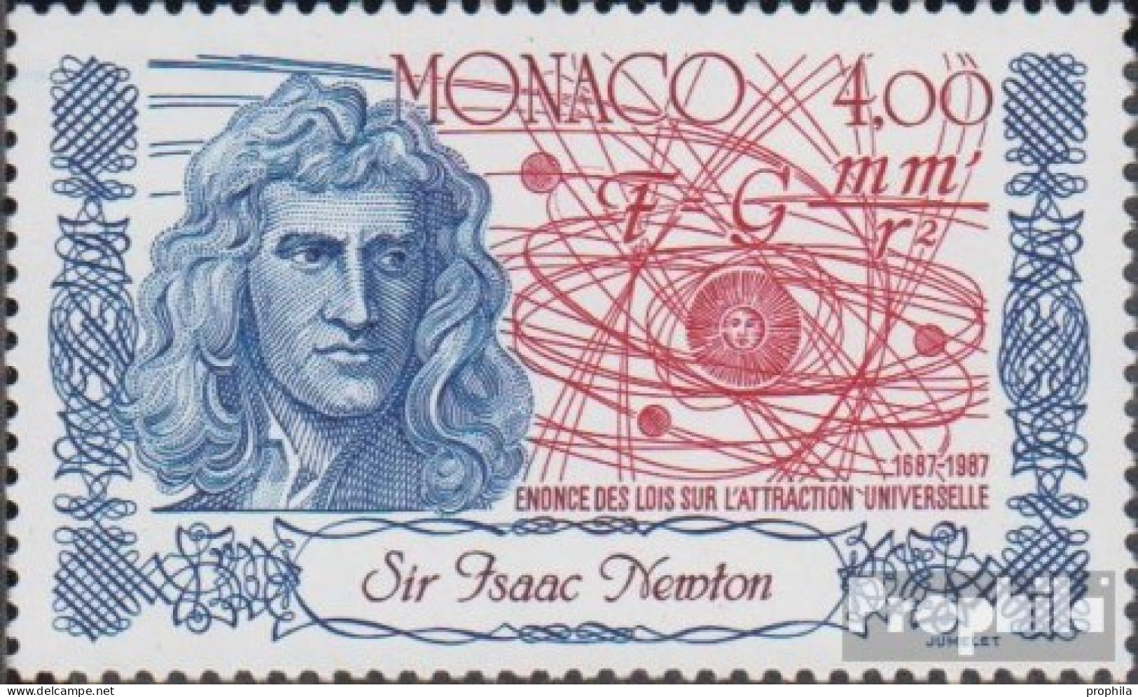 Monaco 1837 (kompl.Ausg.) Postfrisch 1987 Isaac Newton - Neufs