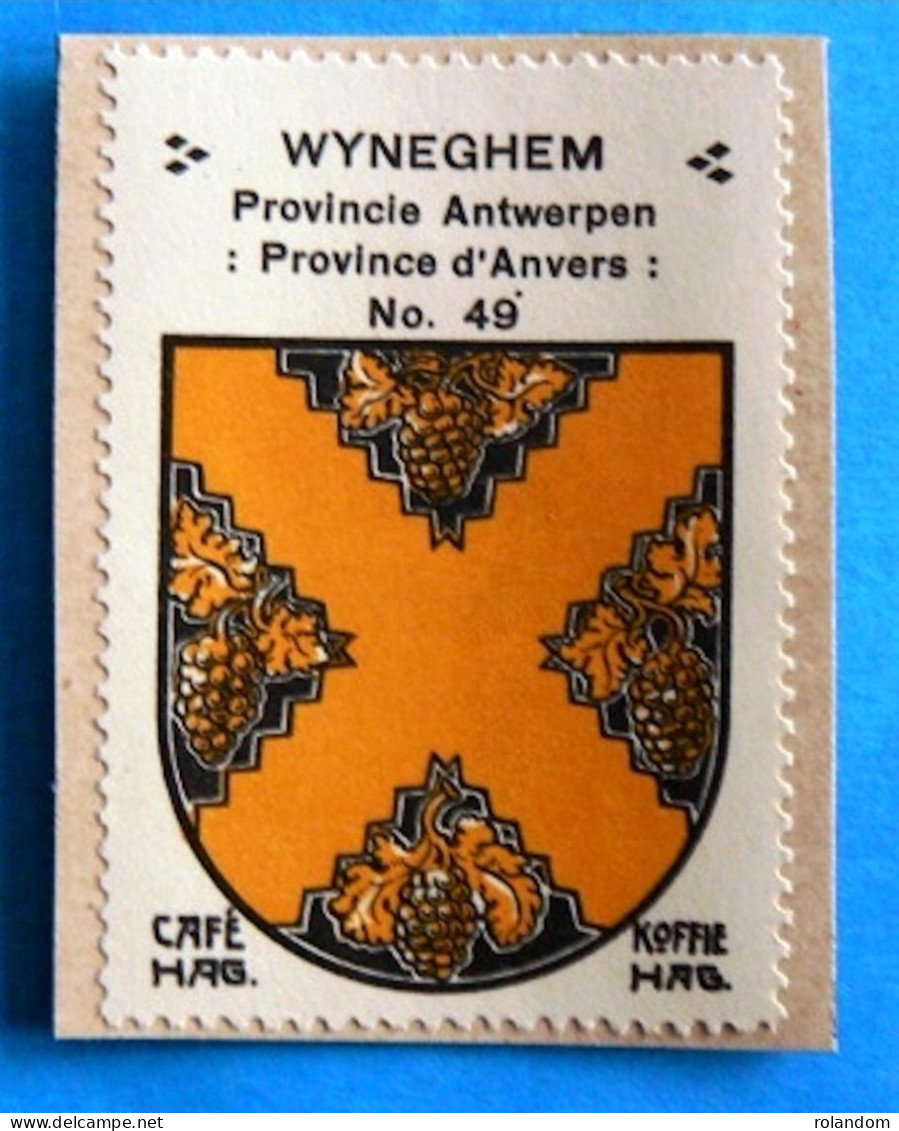 Prov. Antwerpen N049 Wyneghem Wijnegem Timbre Vignette 1930 Café Hag Armoiries Blason écu TBE - Thé & Café