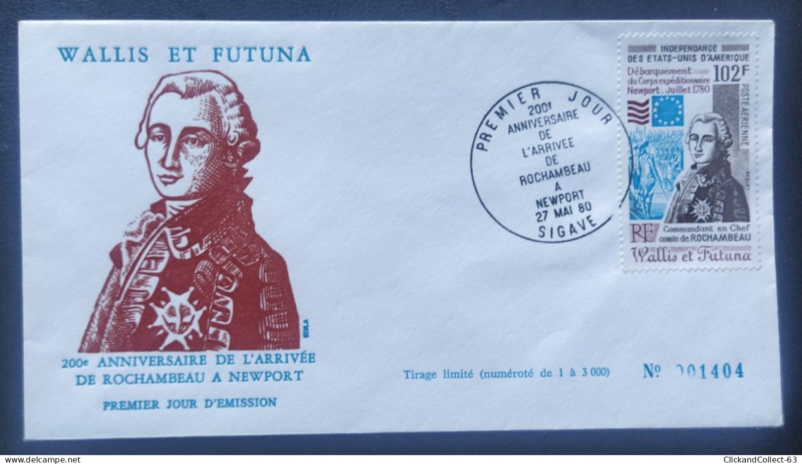Enveloppe Premier Jour Wallis & Futuna Poste Aérienne ROCHAMBEAU 1980 Timbre N° 102 - FDC