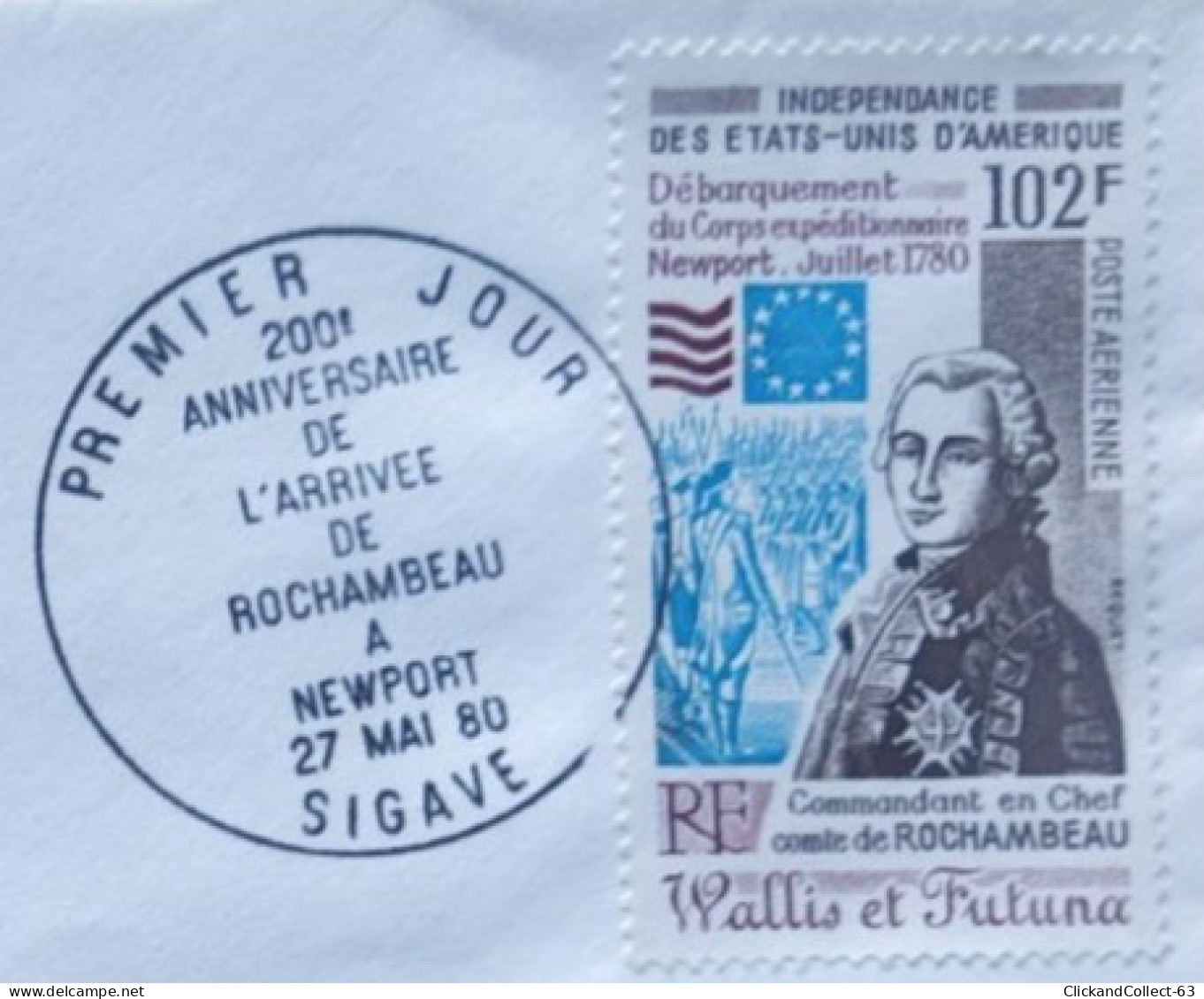 Enveloppe Premier Jour Wallis & Futuna Poste Aérienne ROCHAMBEAU 1980 Timbre N° 102 - FDC