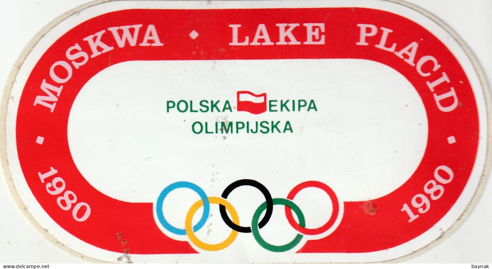 POLAND  --   POLSKA EKIPA OLIMPISKA  -- WINTER OLYMPIC GAMES --   LAKE PLACID  --   1980 --  PATCH   --  10, 3 Cm X 5 Cm - Abbigliamento, Souvenirs & Varie