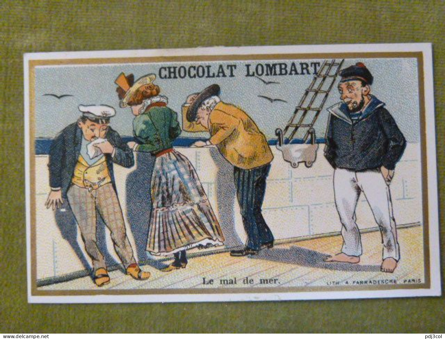 Le Mal De Mer - Chocolat Lombart - Chromo Illustrée Humoristique - Lombart