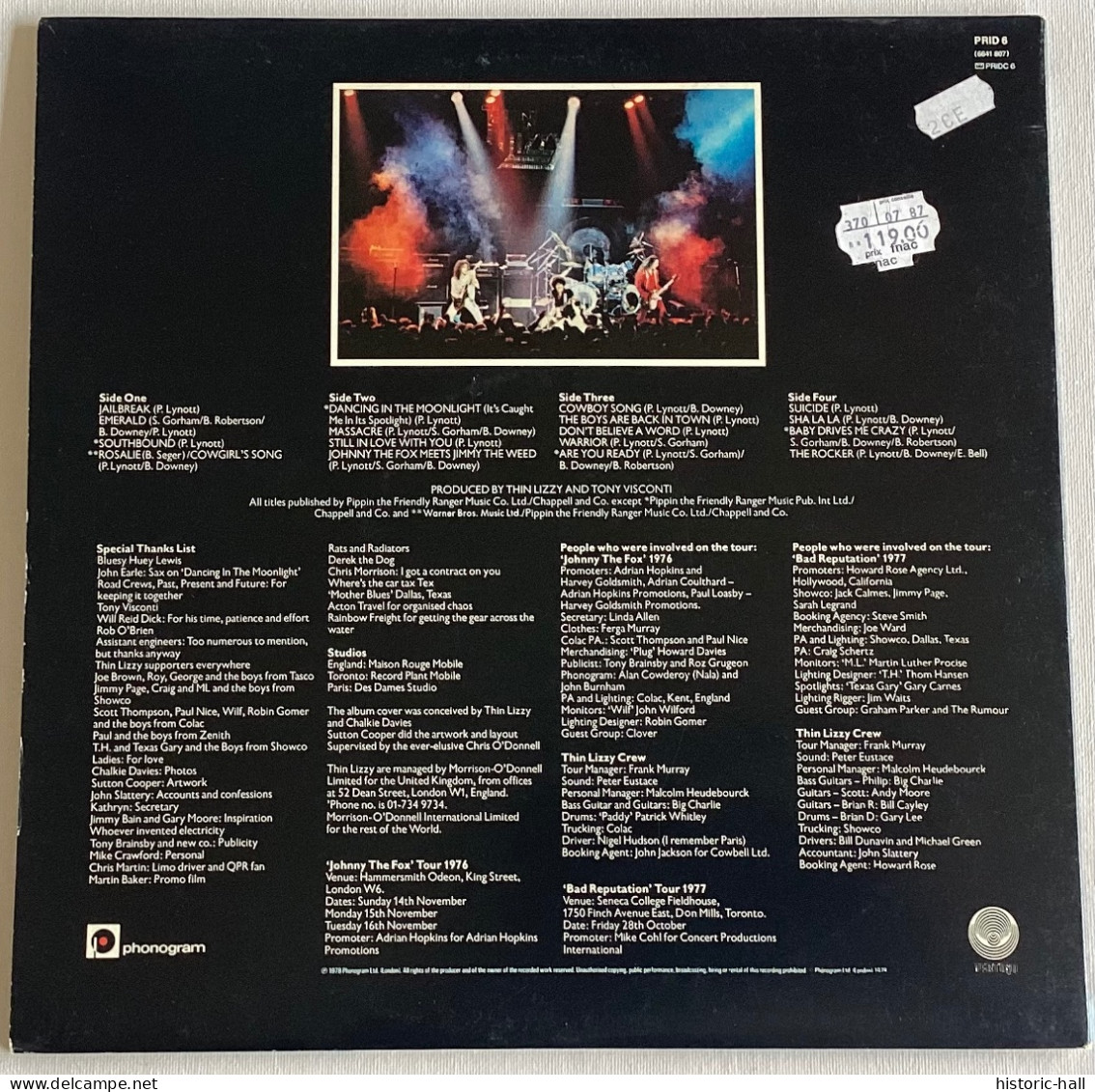 THIN LIZZY - Live And Dangerous - 2 LP - 1978/86 - UK Press - Hard Rock & Metal