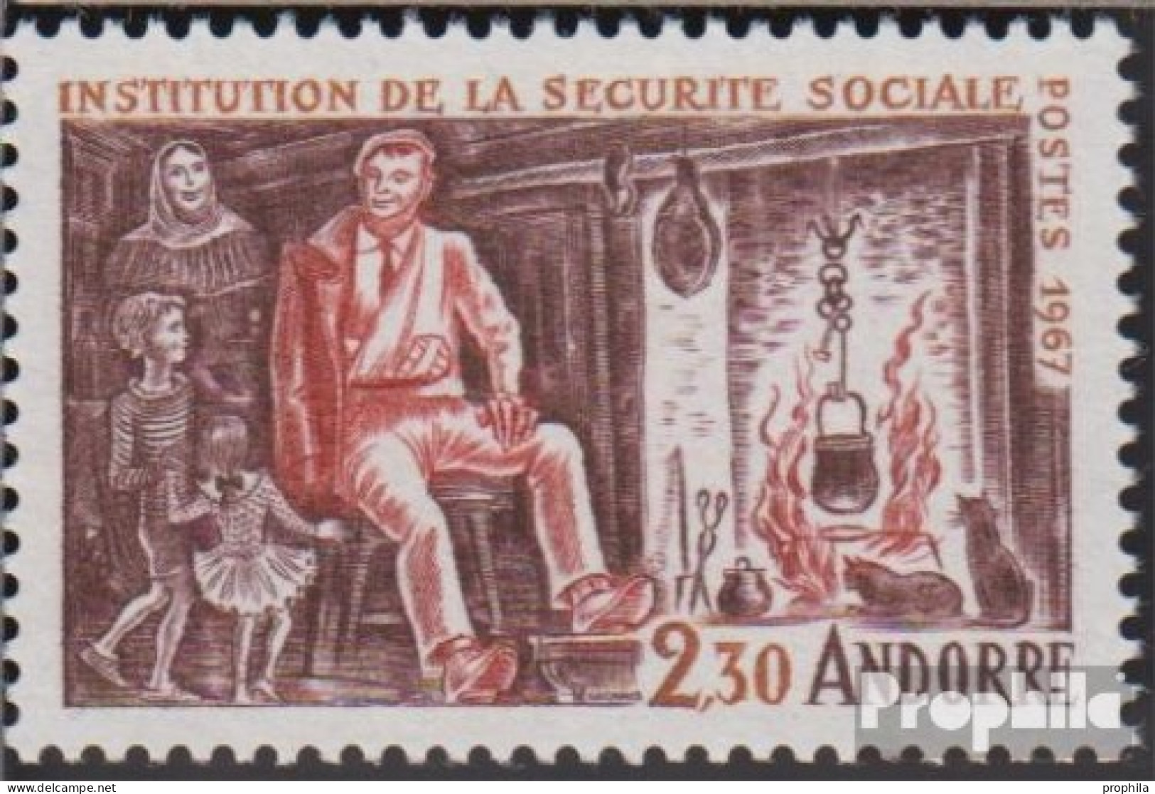 Andorra - Französische Post 203 (kompl.Ausg.) Postfrisch 1967 Sozialversicherung - Carnets