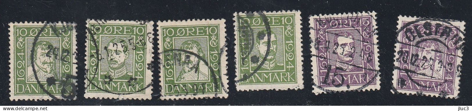 ZDanO164-69 - DANEMARK 1920 - 6 TIMBRES  N° 153 // 164  Ayant Voyagé - Le Tricentenaire De La Poste - Gebraucht