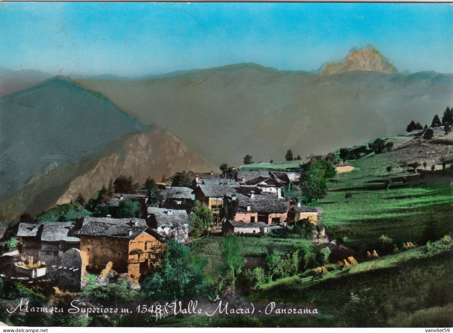 MARMORA-CUNEO-VALLE MACRA-PANORAMA-CARTOLINA VERA FOTOGRAFIA  VIAGGIATA IL 19-8-1961 - Cuneo