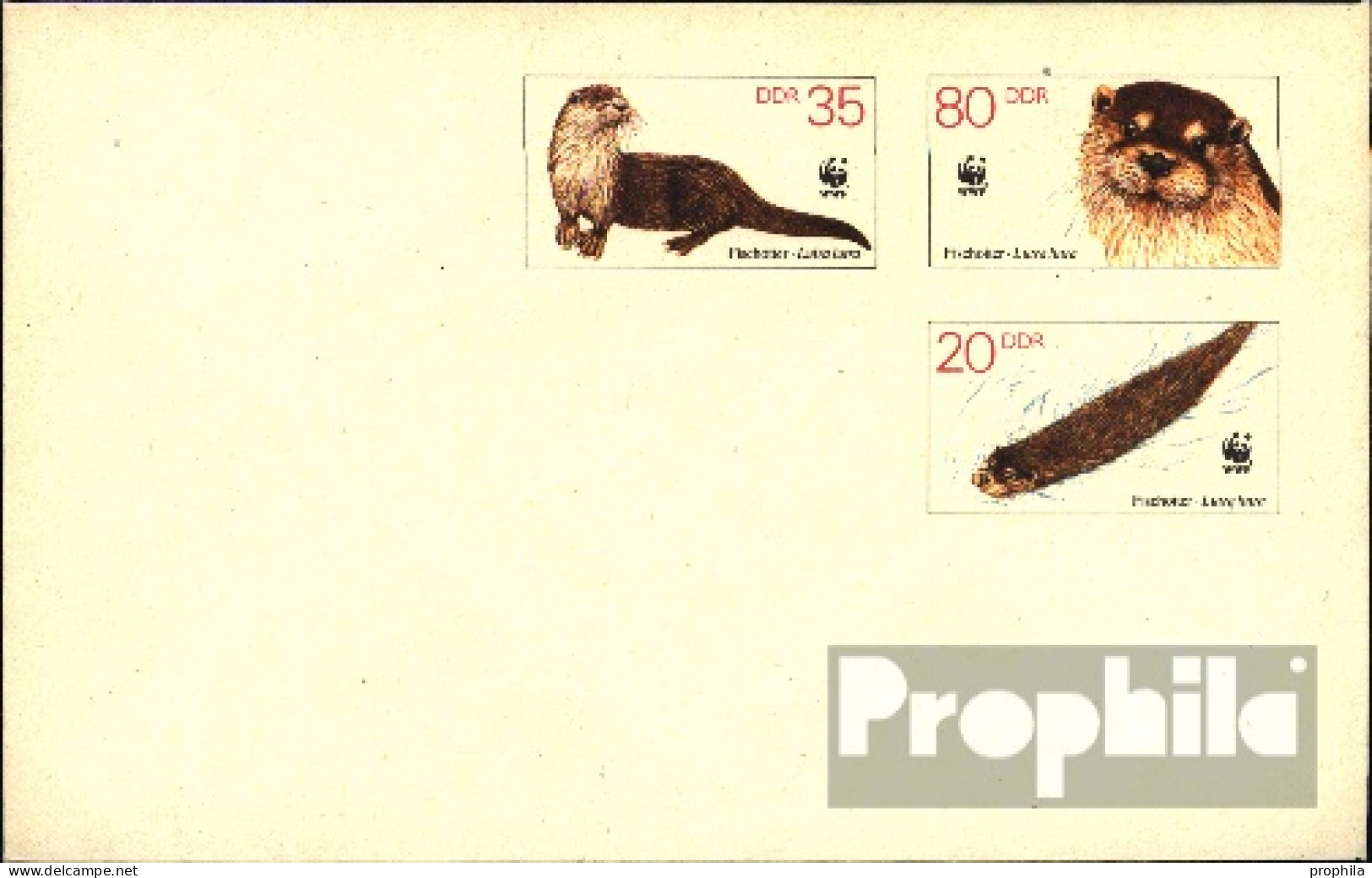 DDR U7 Amtlicher Umschlag Gebraucht 1987 WWF - Enveloppes - Oblitérées