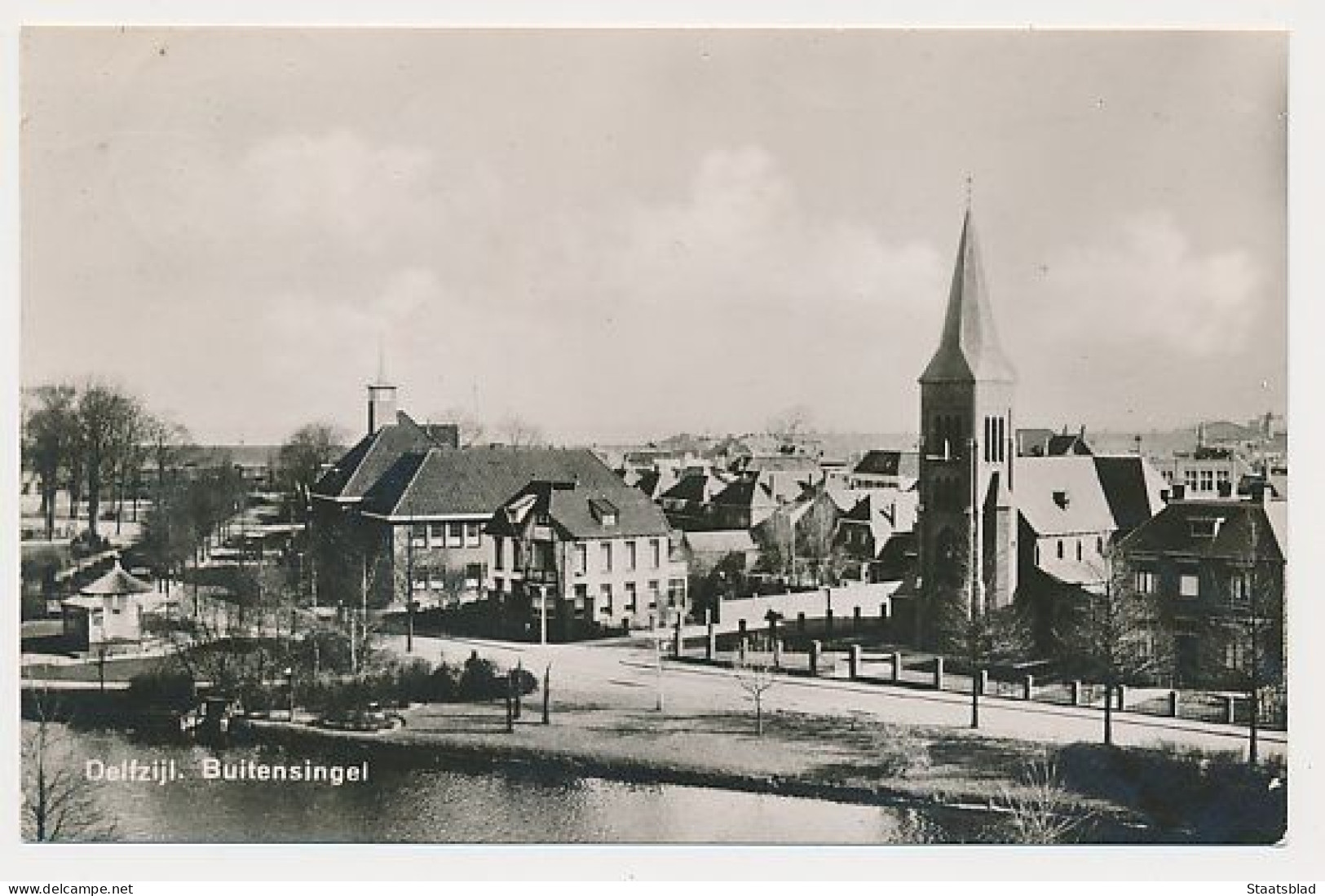 16- Prentbriefkaart Delfzijl 1953 - Buitensingel - Delfzijl