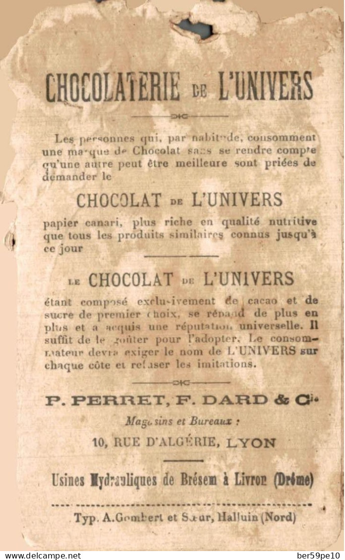 CHROMO DECOUPI CHOCOLAT DE L'UNIVERS PERRET DARD & Cie A LYON JOLIES ROSES - Other & Unclassified