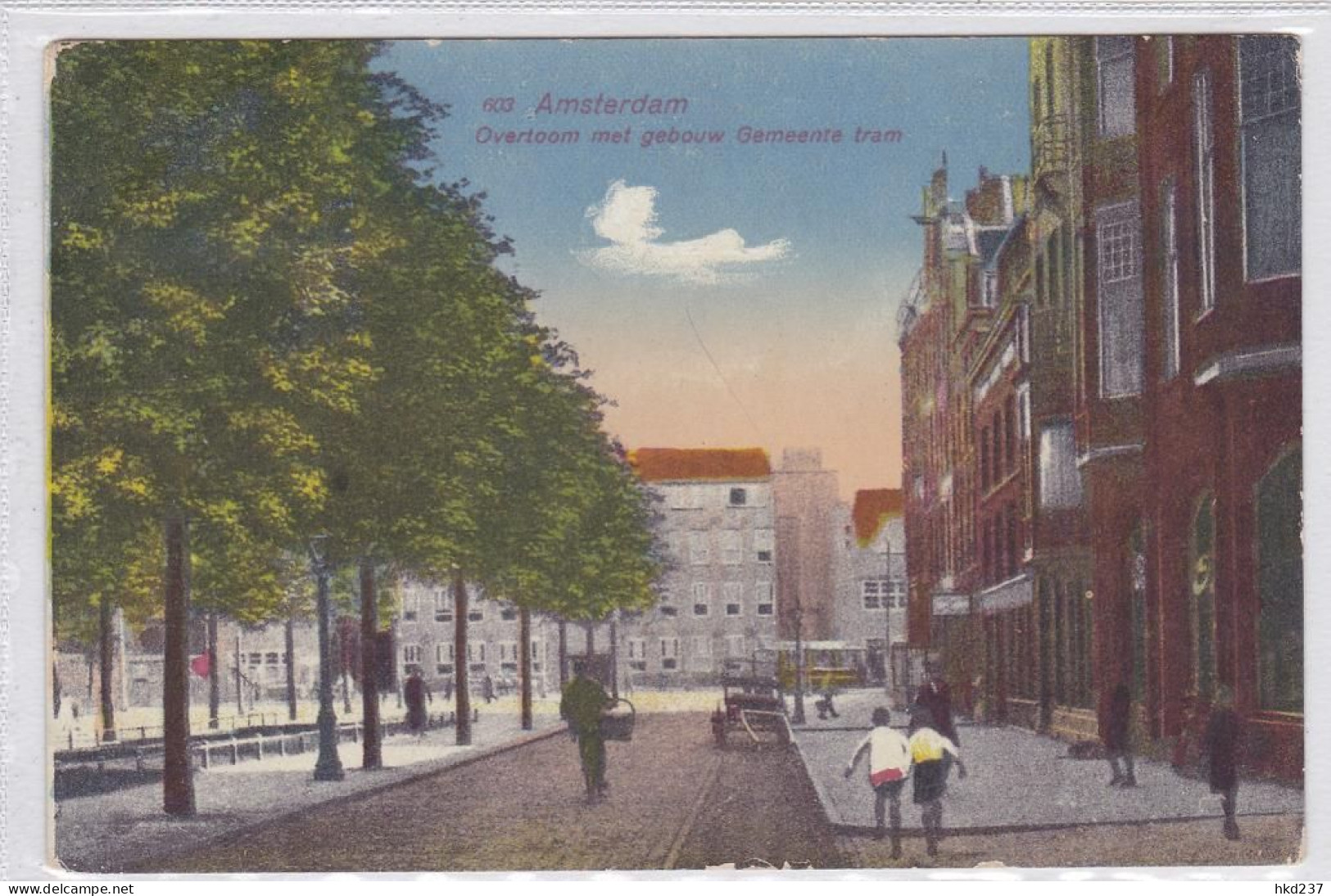 Amsterdam Overtoom Met Gebouw Gemeente Tram Stadhouderskade 1 Levendig Tram Kar # 1929    1517 - Amsterdam