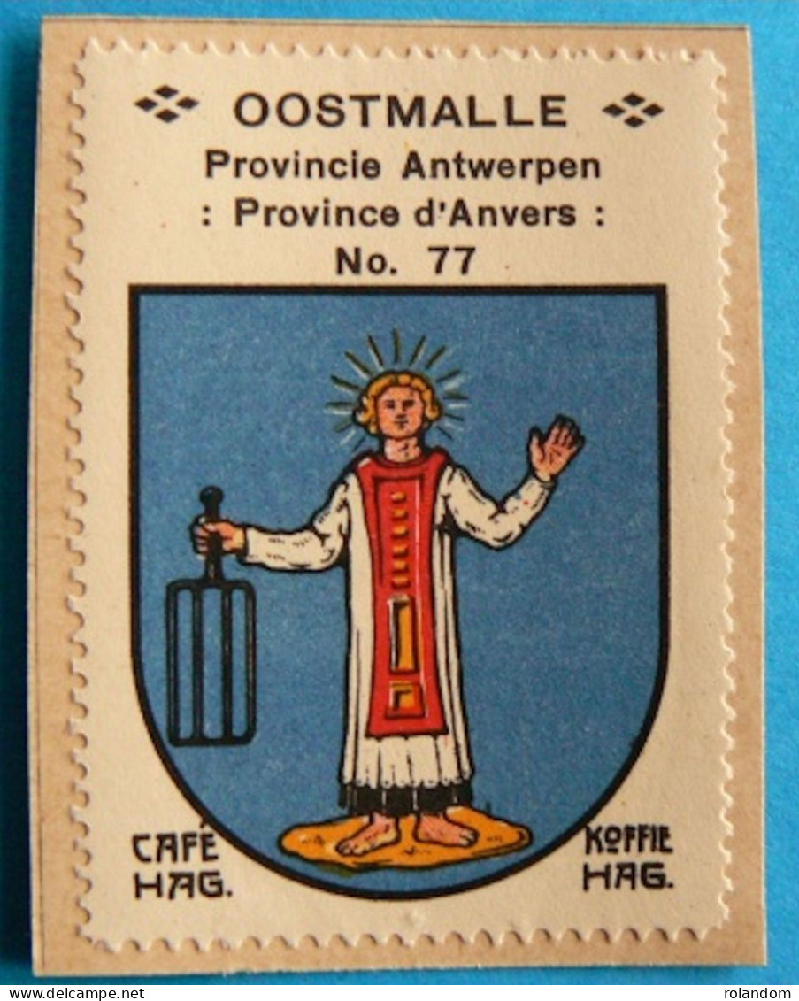 Prov. Antwerpen N077 Oostmalle Timbre Vignette 1930 Café Hag Armoiries Blason écu TBE - Thee & Koffie