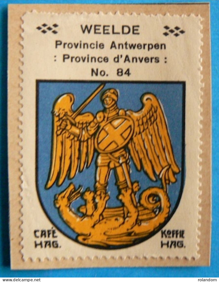 Prov. Antwerpen N084 Weelde Ravels Timbre Vignette 1930 Café Hag Armoiries Blason écu TBE - Tè & Caffè