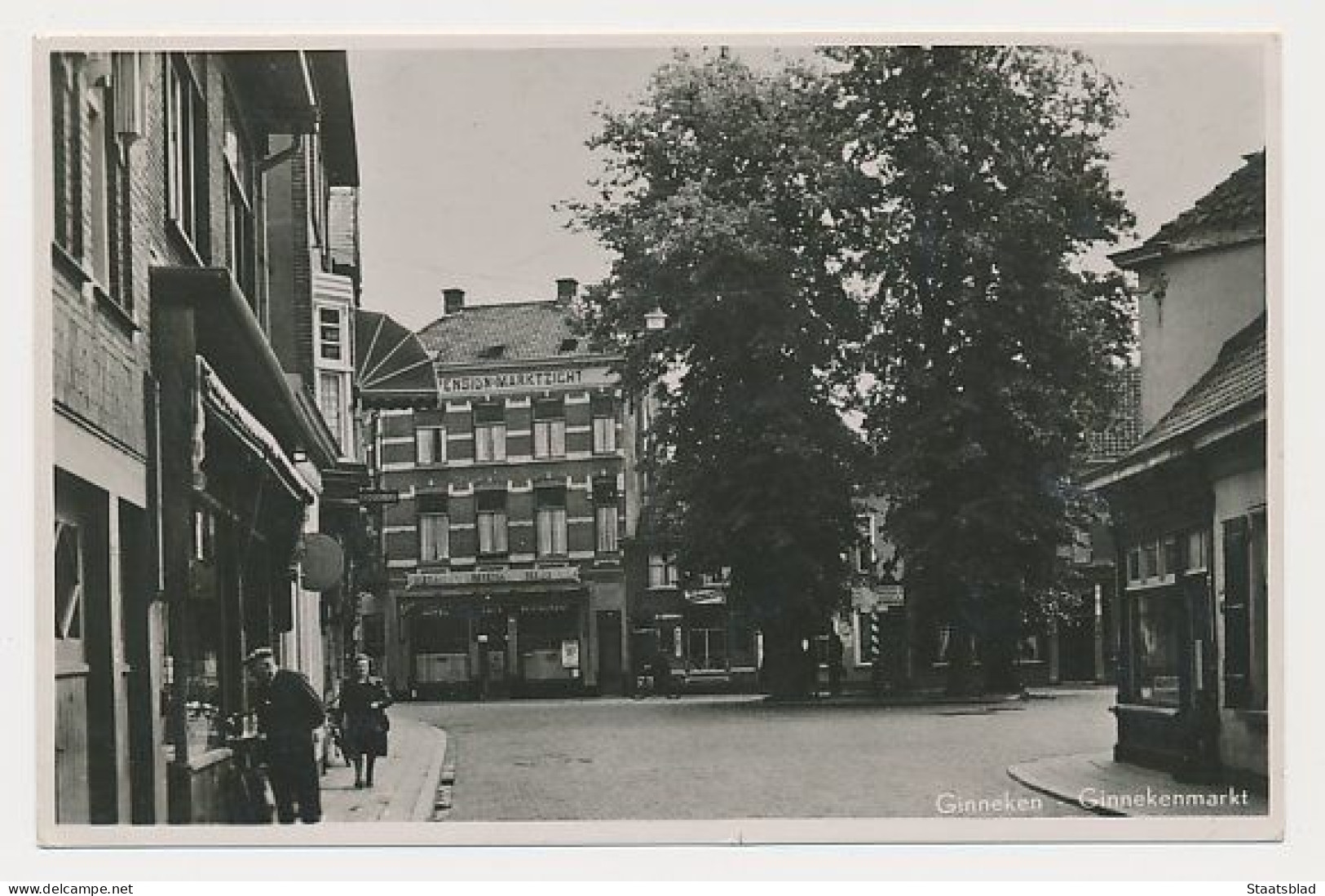 16- Prentbriefkaart Ginneken 1951 - Ginnekenmarkt - Altri & Non Classificati