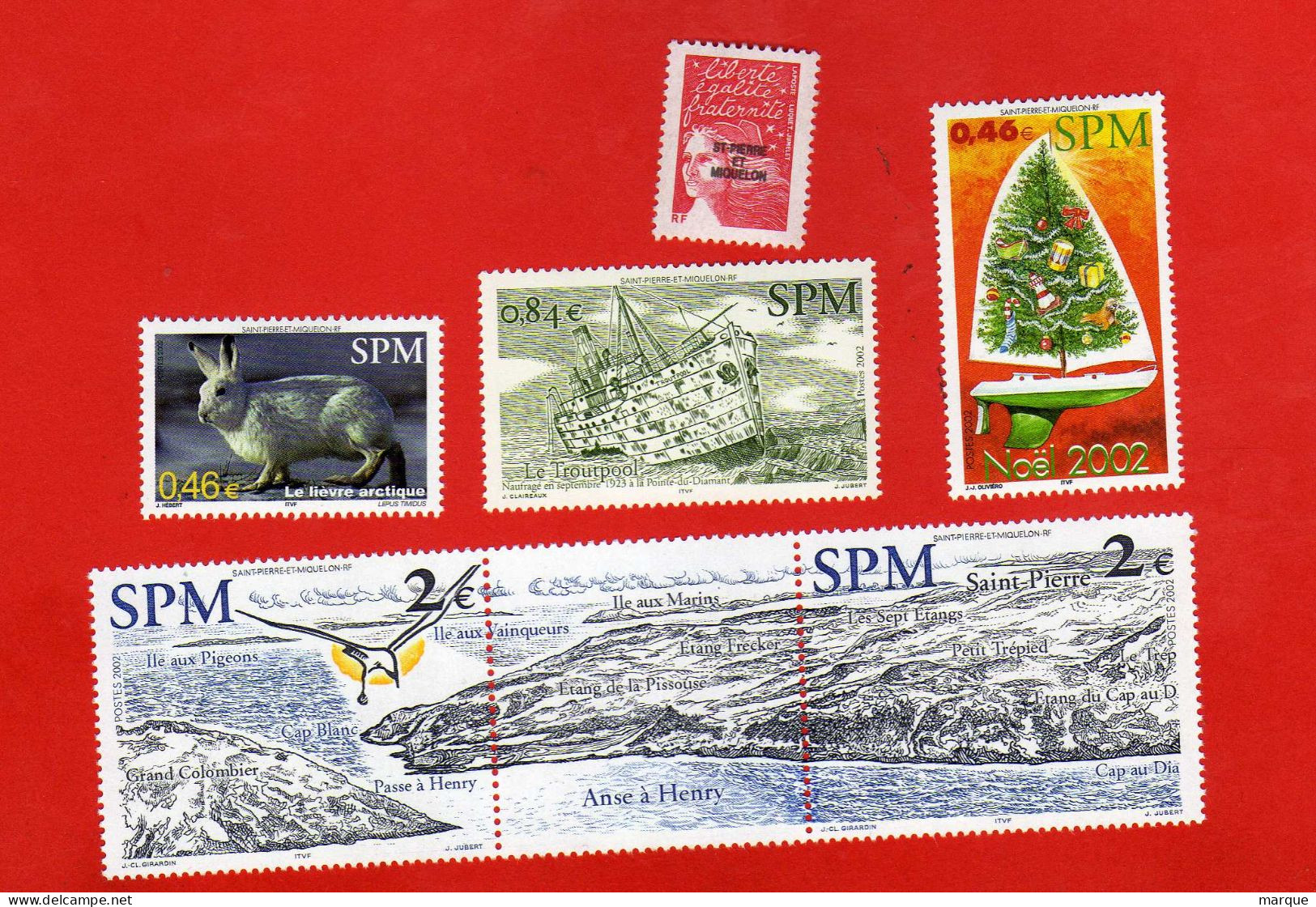 Lot De 4 Timbres 1 Bloc 1 Bande De 2 Timbres SAINT PIERRE ET MIQUELON Neufs Xx - Lots & Kiloware (mixtures) - Max. 999 Stamps