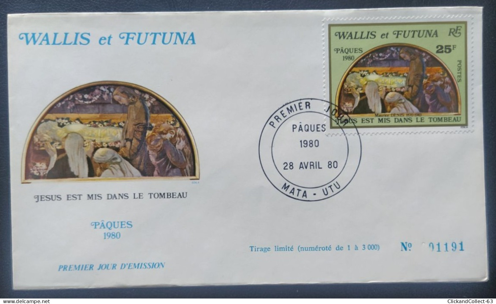 Enveloppe Premier Jour Wallis & Futuna Pâques 1980 Timbre N° 258 - FDC