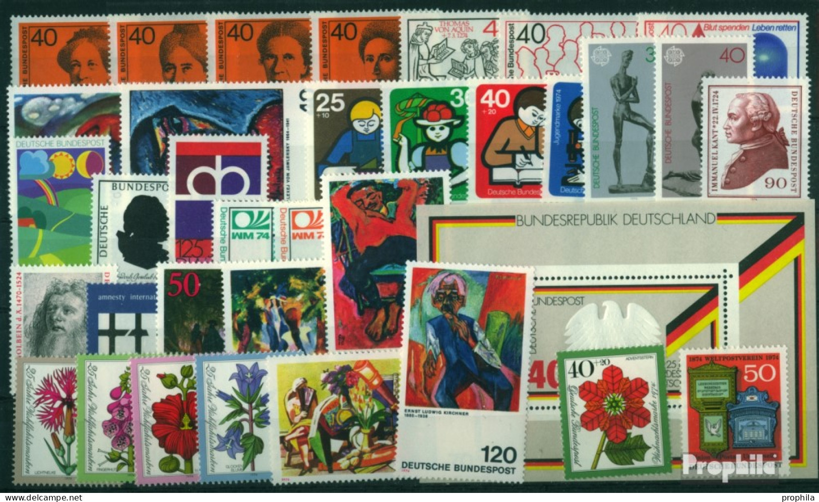 BRD Postfrisch 1974 Kompletter Jahrgang In Sauberer Erhaltung - Unused Stamps