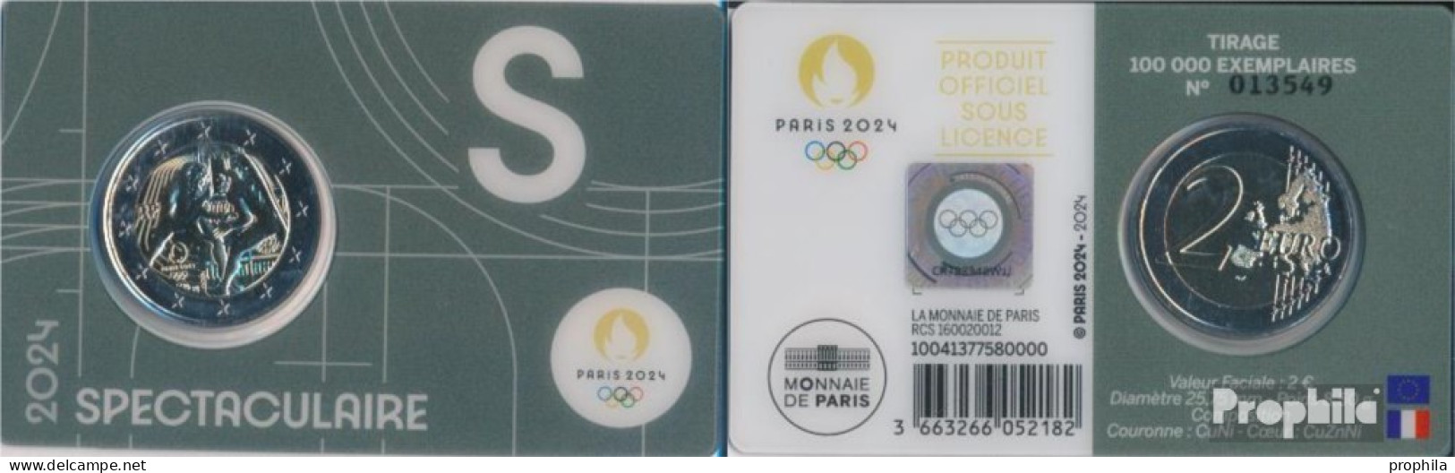 Frankreich 2024 Stgl./unzirkuliert Auflage: 50.000 Mint 2024 2 Euro Olympische Spiele 2024 Wrest - Francia