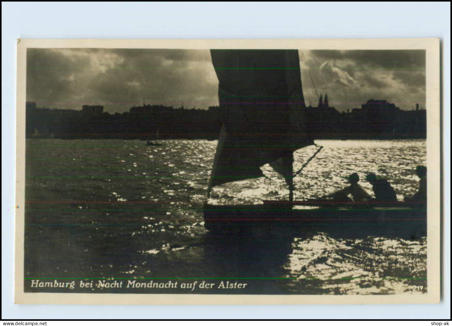 Y3765/ Hamburg Mondnacht Auf Der Alster 1928 Foto AK - Autres & Non Classés