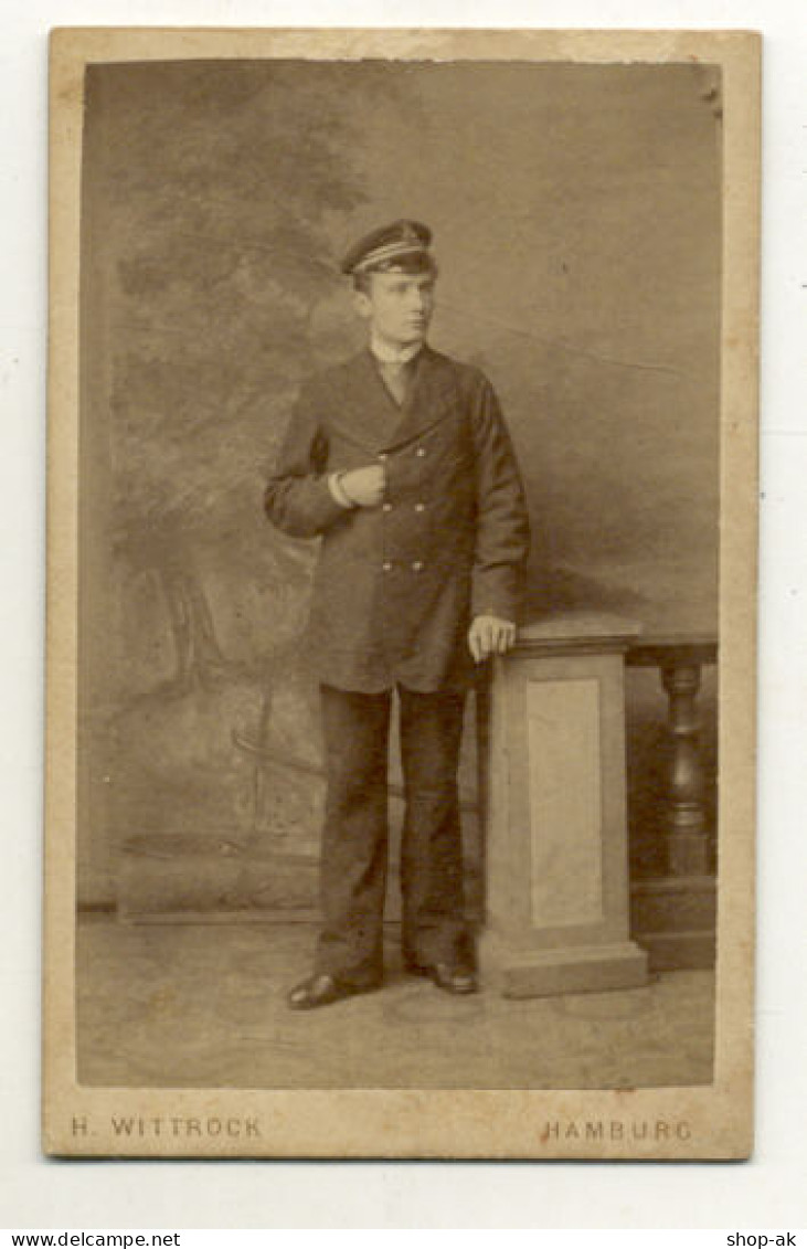 W5S70/ CDV Foto Marine-Soldat Atelier H. Wittrock, Hamburg Ca.1895 - Autres & Non Classés