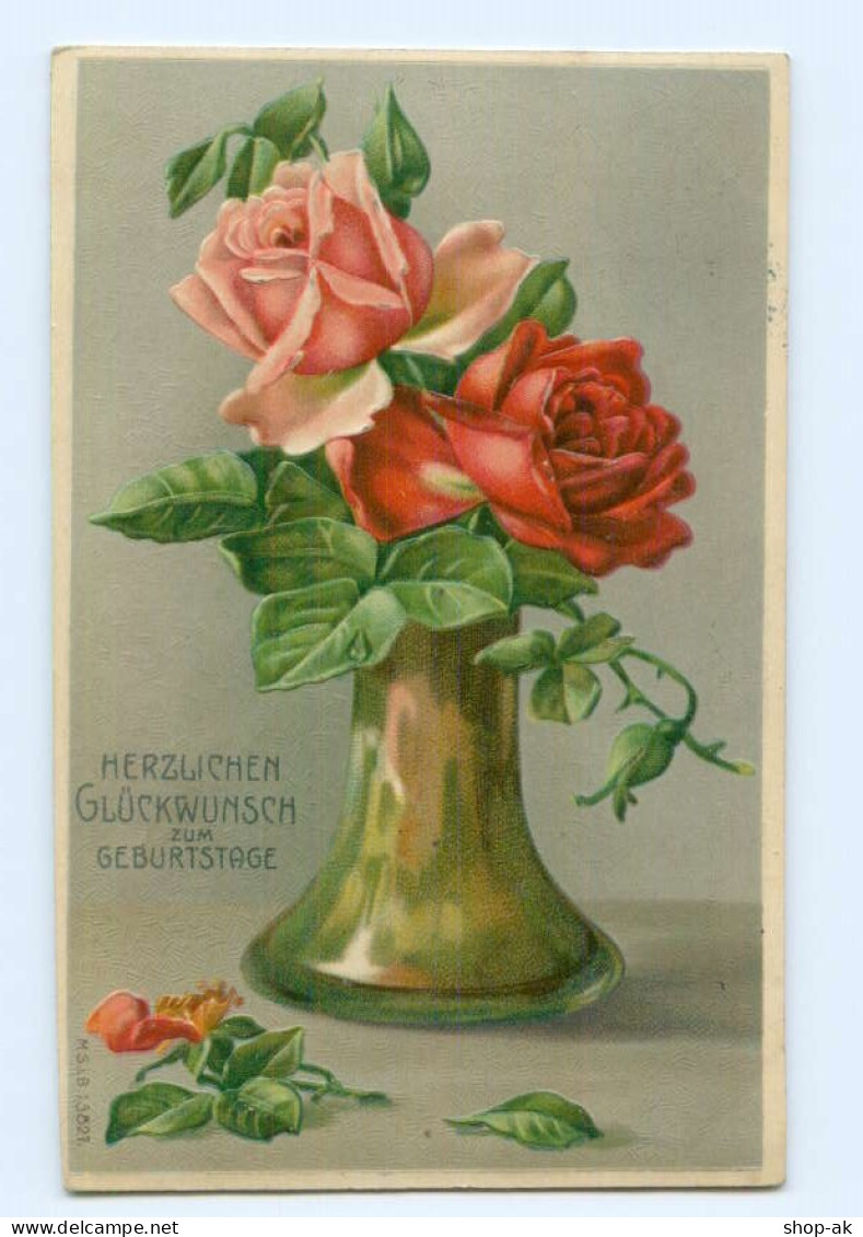 Y8687/ Geburtstag Rosen 1911 Litho Prägedruck AK - Cumpleaños